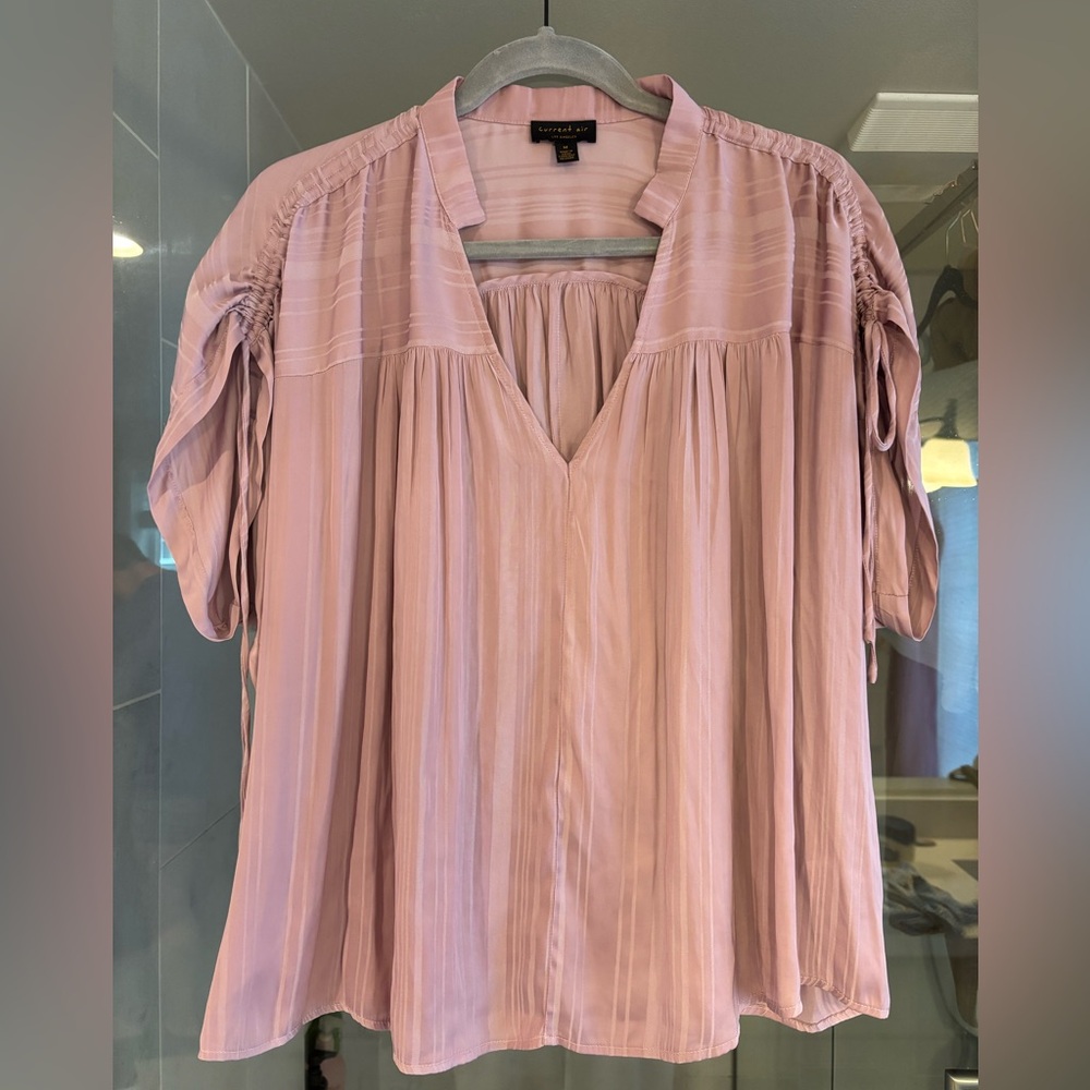 Current Air Light Pink V-Neck Blouse